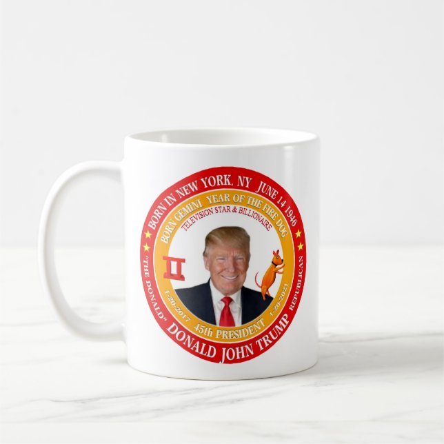 Mugg för Donald Trump 45th presidentkopp 11 uns (Vänster)