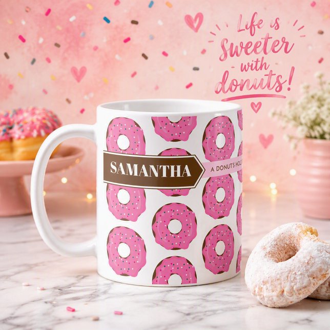 Mugg för Donut med namn och citat (Skapare uppladdad)