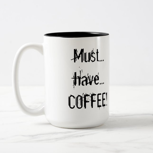 Mugg för Drooly Emoticon"kaffe" (Vänster)