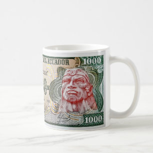 Mugg för Ecuador 1000 SucresRuminahui sedel