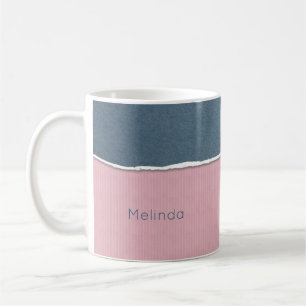 Mugg för eget namn för Blue & Rosa Struktur