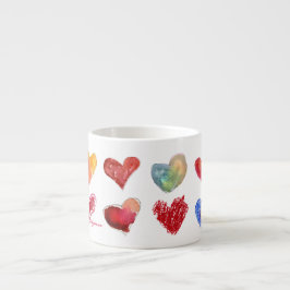 Mugg för espresso för 12 Artsy kärlekhjärtor Espressomugg