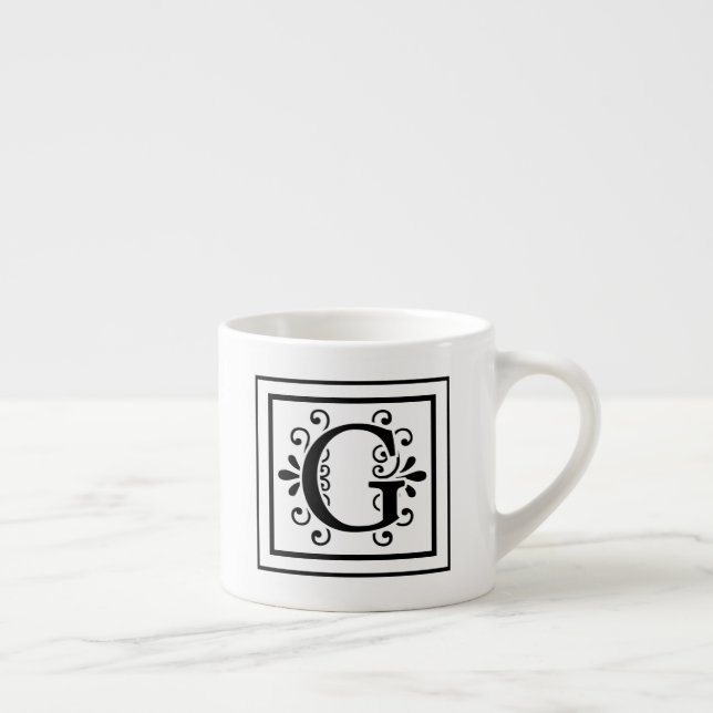 Mugg för espresso för brevG-Monogram Espressomugg (Höger)