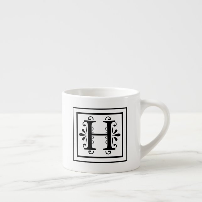 Mugg för espresso för brevH-Monogram Espressomugg (Höger)