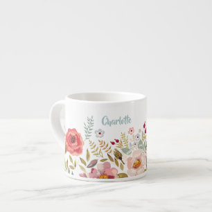 Mugg för espresso för vattenfärgblommor espressomugg