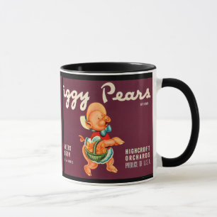 Mugg för etikett för låda för frukt för Pears