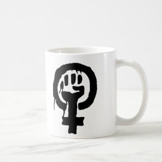 Mugg för feminismlogotypsymbol