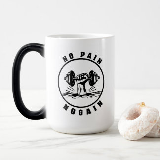 Mugg för Fitness älskare "No Pain, No Gain" citat