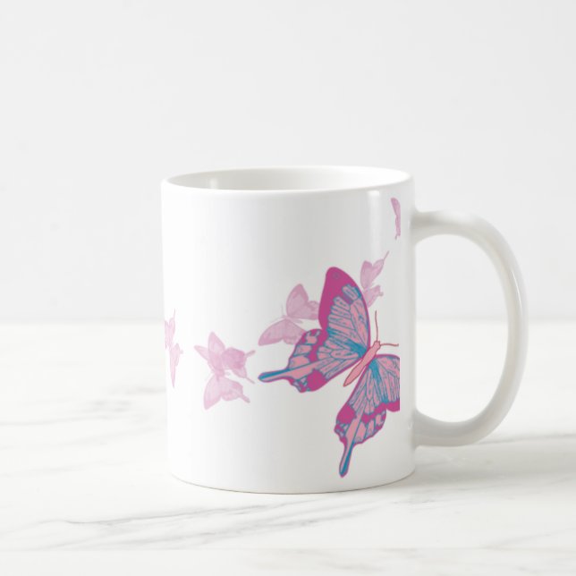 Mugg för fjäril för himmelblått rosa (Höger)