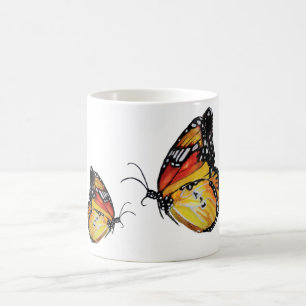 Mugg för fjärilsvattenfärgdrawingWhite