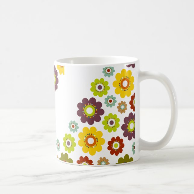 Mugg för flower powermönsterkaffe (Höger)