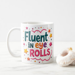 Mugg för flytande ögonrullning, rolig och sarkasti