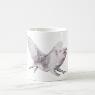 Mugg för gåva för gullig flyggris idérik, när