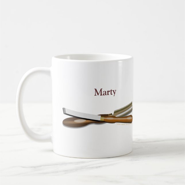 Mugg för gåva för Woodturning verktygpersonlig (Vänster)