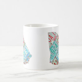 Mugg för Georgia registreringsskyltkarta