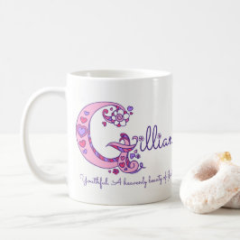 Mugg för Gillian känd menande dekorativ G-monogram