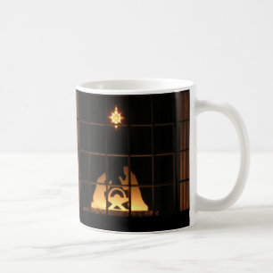 Mugg för god jul för fönsterSilhouetteNativity