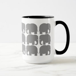 Mugg för grå färgelefantSilhouette