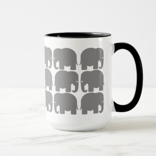 Mugg för grå färgelefantSilhouette