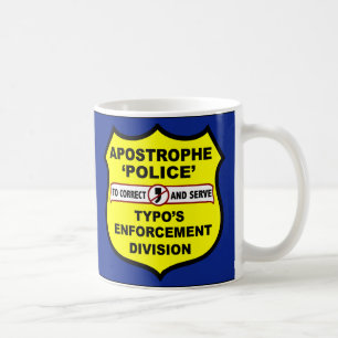 Mugg för grammatikpolisapostrof