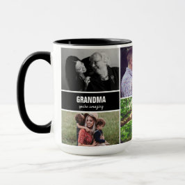 Mugg för Grandma family Photo Collage Personlig
