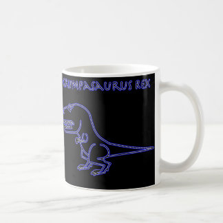 Mugg för Grumpasaurus Rex neonblått