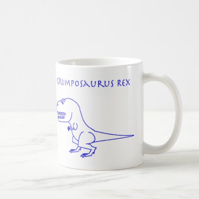 Mugg för Grumposaurus Rex blåttCrayon (Höger)