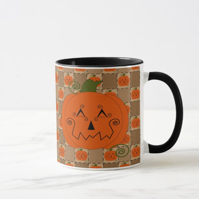 Mugg för Halloween Patchworkpumpa (Höger)