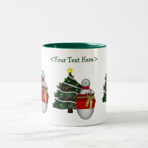 Mugg för helgdag för jul för snögubbeträdpers