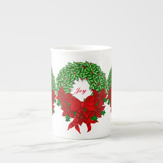 Mugg för helgdag för kärlekglädjefred benporslin mugg (Framsidan)