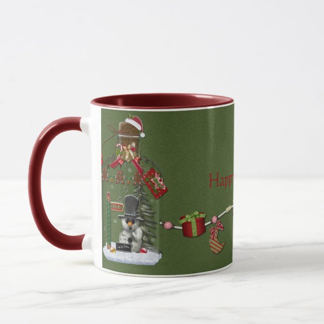 Mugg för helgdag för snömanburk (Vänster)