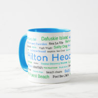 Mugg för Hilton Head Island ordmoln