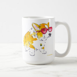 Mugg för hjärtasolglasögonCorgi