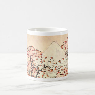 Mugg för Hokusai Mount Fuji körsbärblommar