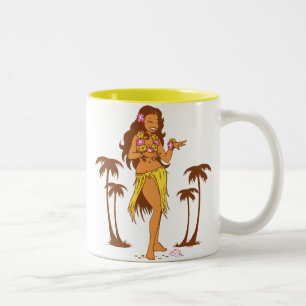 Mugg för Hula flickakaffe