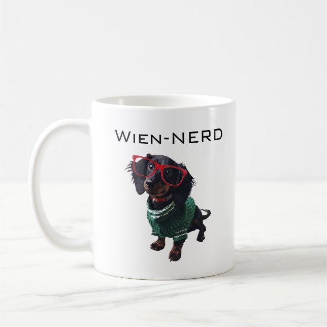 Mugg för hund för Wien-NERD rolig tax"wiener" (Vänster)