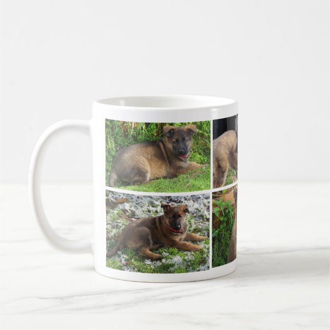 Mugg för hundfotoCollage (Vänster)