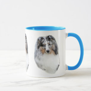 Mugg för huvud för merle för blått för Shetla