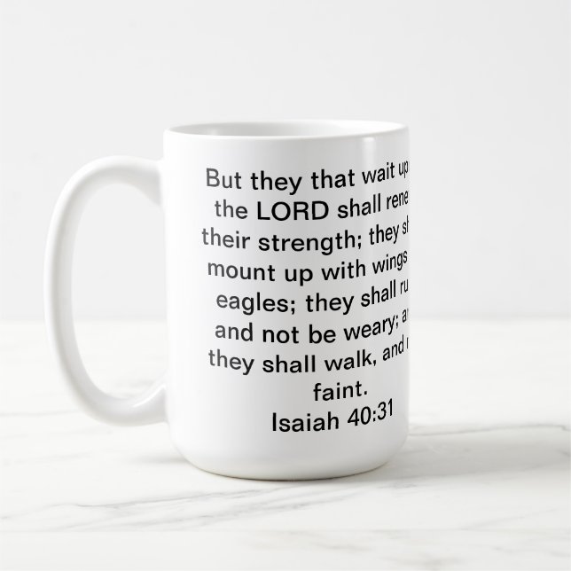 Mugg för Isaiah 40:31kaffe (Vänster)