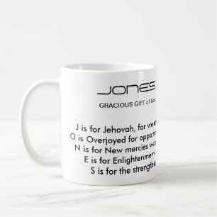 Mugg för Jones efternamndikt