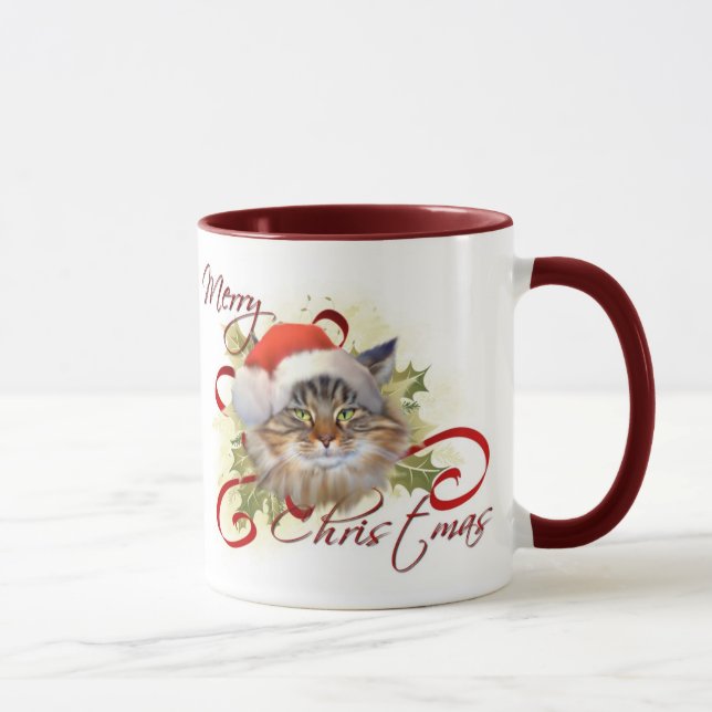 Mugg för jul för Maine Coonkatt (Höger)