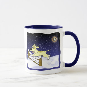 Mugg för jul för tecknadAgilityhund