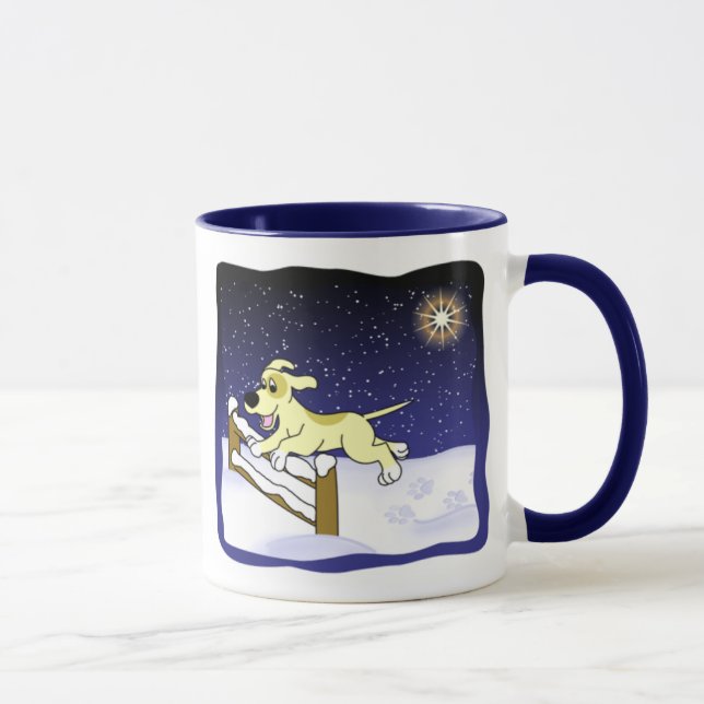 Mugg för jul för tecknadAgilityhund (Höger)