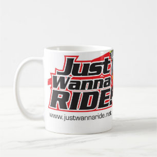 Mugg för JustWannaRide klassikerlogotyp