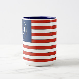 Mugg för kaffe för 99% old glorymönster patriotisk
