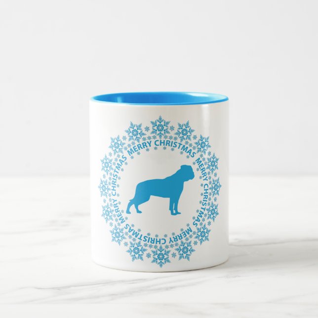 Mugg för kaffe för amerikanbulldogggod jul (Center)