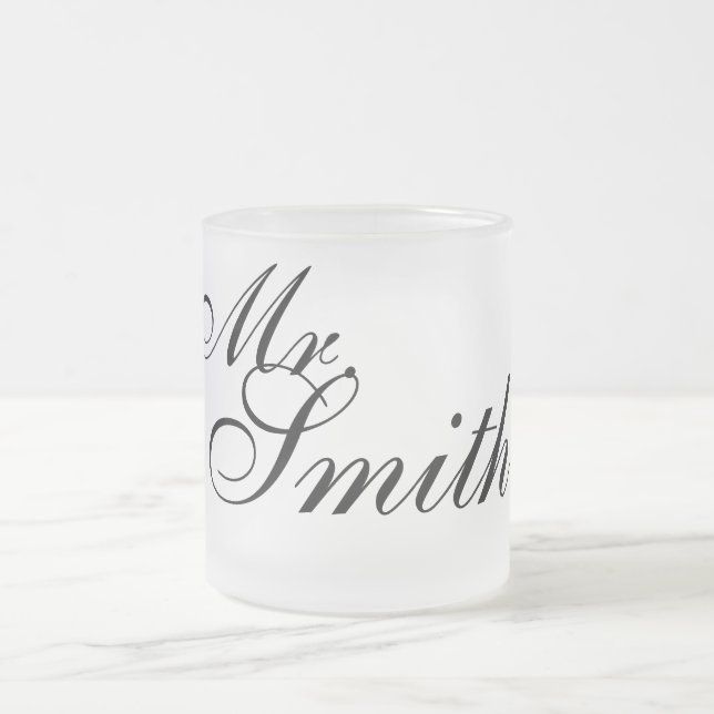 Mugg för kaffe för anpassadebröllopgåva frostad (Center)