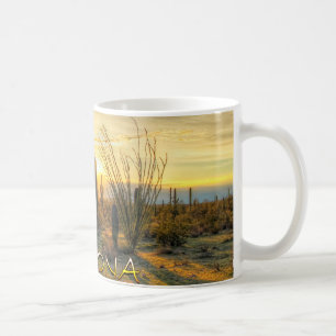 Mugg för kaffe för Arizona ökensoluppgång
