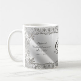 Mugg för kaffe för årsdag för krusidulldiamant