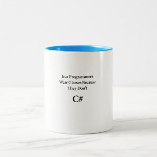 Mugg för kaffe för C# .NET softwareprogrammerare